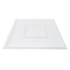 VEVOR Ceiling Tiles 12-Pack 24 x 24 in PVC Easy Installation White Geometric