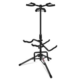 5 Core Guitar Stand Adjustable Triple Guitars Stands Floor w Neck Holder Universal Supports for Acoustic Electric Classic Bass Instrument Folding