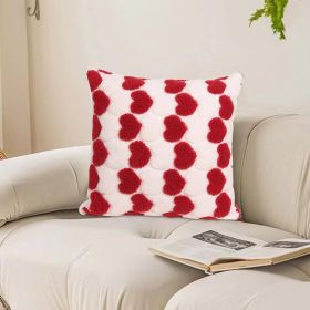 Heart Cute Decorative Valentines Throw Pillow Covers 18x18 Inch, Soft Square Cushion Case,Home Decor For Living Room Couch Bed Sofa, Set Of 2 Pac (Option: XY5089017)