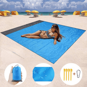 1pc Outdoor Camping Picnic Mat; Oxford Cloth Portable Mat; Folding Waterproof Moisture-proof Mat For Beach (Color: Army green, size: 78.74*82.68inch)