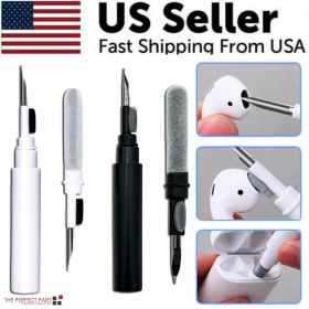Cleaning Pen For Airpods Pro 1 2 Earphones Cleaner Kit Soft Brush Case Earbuds (Brush Color: Black)